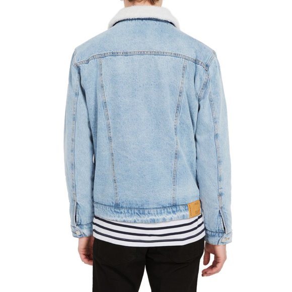 Frank & Oak Fleece Sherpa Lined Denim Jacket - Picture 2 of 9